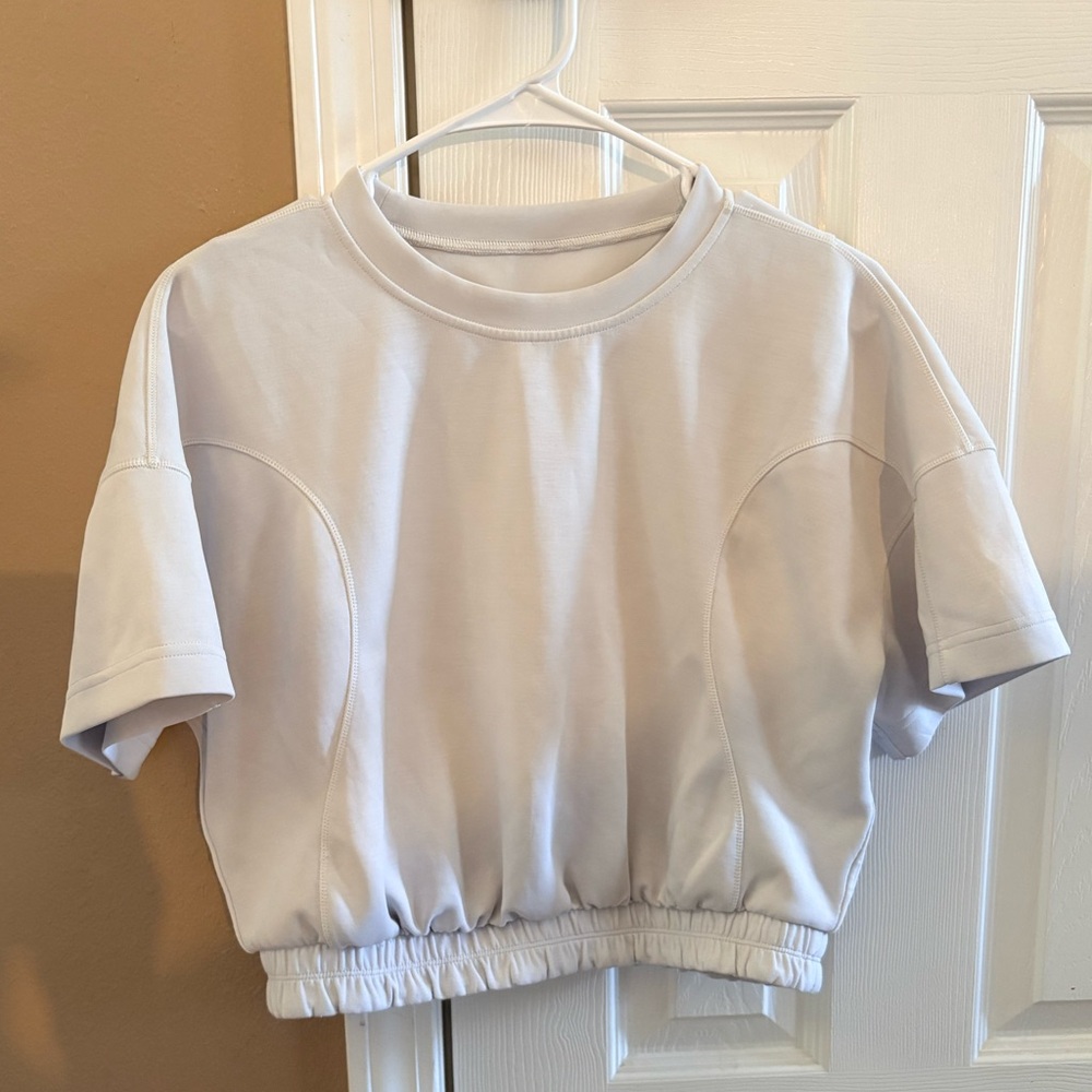 lululemon athletica White Cropped Athletic Tee